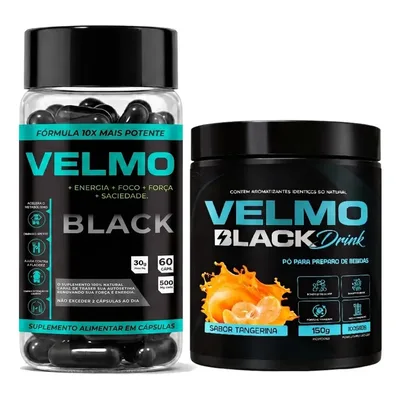 Kit Velmo Black Drink Tangerina + Cápsulas Pague 1 Leve 2