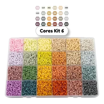 Conjunto Hama Beads 10.000 Pçs 24 Cores 2,6mm E Organizadora