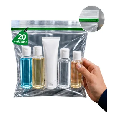 Kit 20 Sacos Necessaire Viagem Líquidos Aeroporto Anac