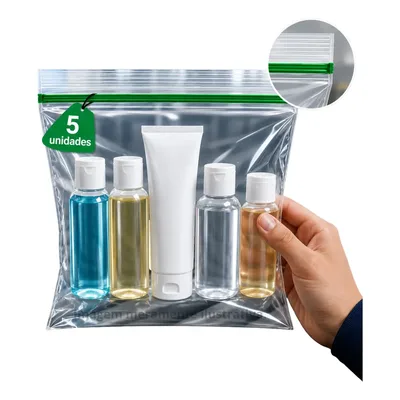 Kit 5 Sacos Necessaire Viagem Líquidos Aeroporto Anac