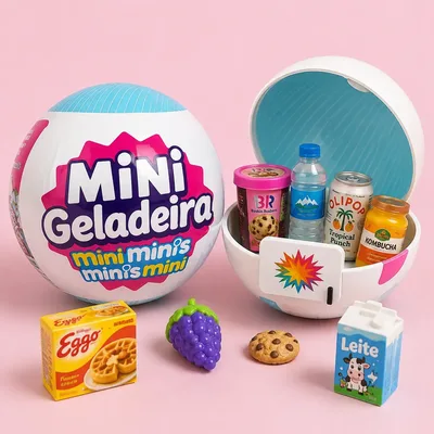Bola Surpresa Com Acessórios Para Mini Geladeira Comidinha