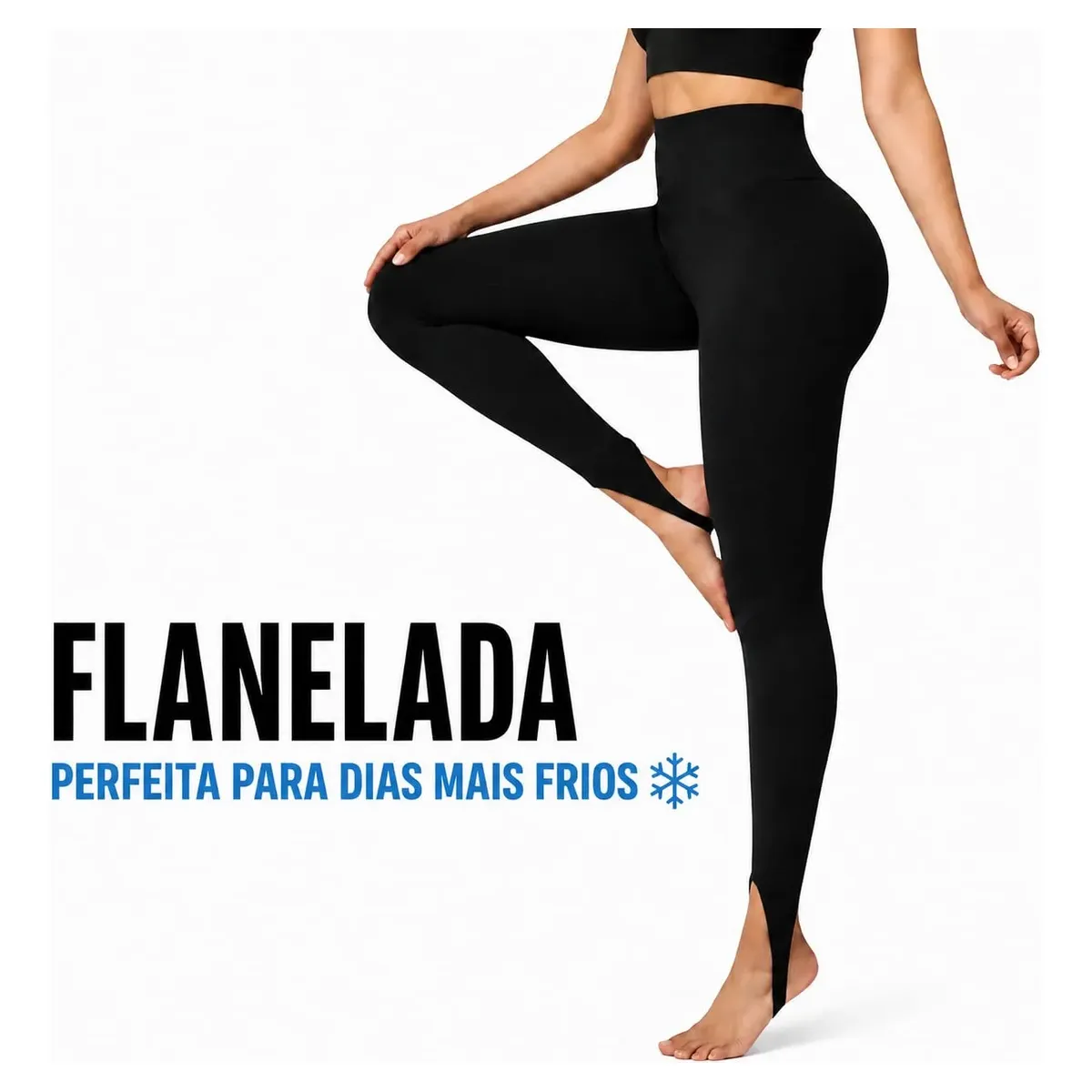 Legging Flanelada Grossa Feminina Inverno Cós Alto Pezinho