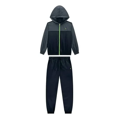 Conjunto Infantil Jaqueta Calça Nylon Onda Marinha