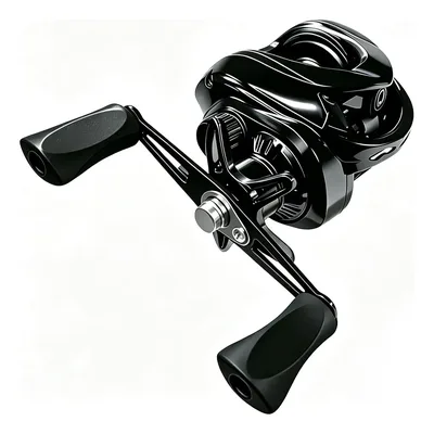 Carretilha De Pesca Esquerda Preta Ultra Suave Rolamentos