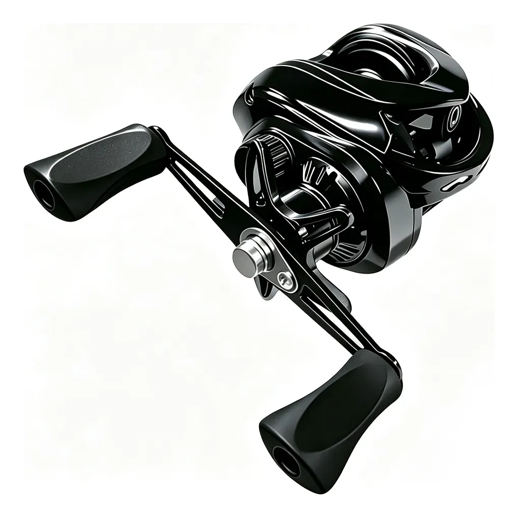 Carretilha De Pesca Esquerda Preta Ultra Suave Rolamentos