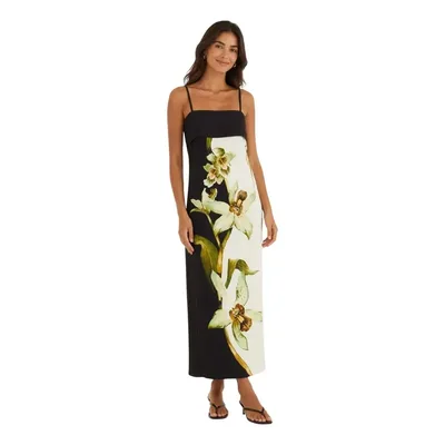 Vestido Longo Farm Rio Pala Floral Orquídea