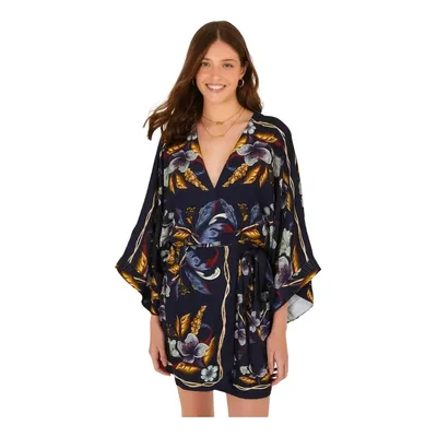 Vestido Curto Farm Rio Floral Maye Azul