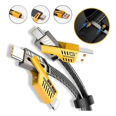 Cabo Carregador Turbo 4 Em 1 65w Pd Tipo C Lightning Nylon