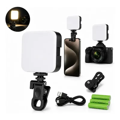 Luz De Preenchimento Recarregável Para Fotos E Vídeos Preto