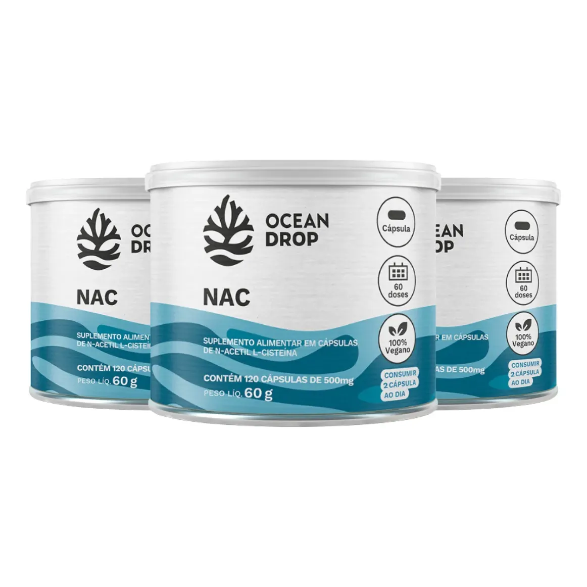 Kit Leve 3 Pague 2 Nac N Acetil L Cisteína Ocean Drop 360cap
