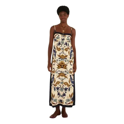 Vestido Farm Rio Cropped Floral Maye Bege