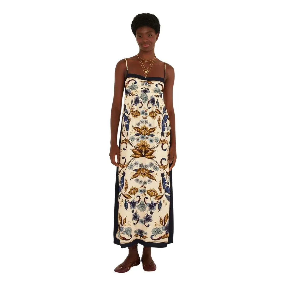 Vestido Farm Rio Cropped Floral Maye Bege