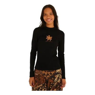 Blusa Farm Rio Rib Manga Longa Bordada