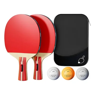 Kit 2 Raquetes Tênis De Mesa Ping Pong Com 3 Bolas Training