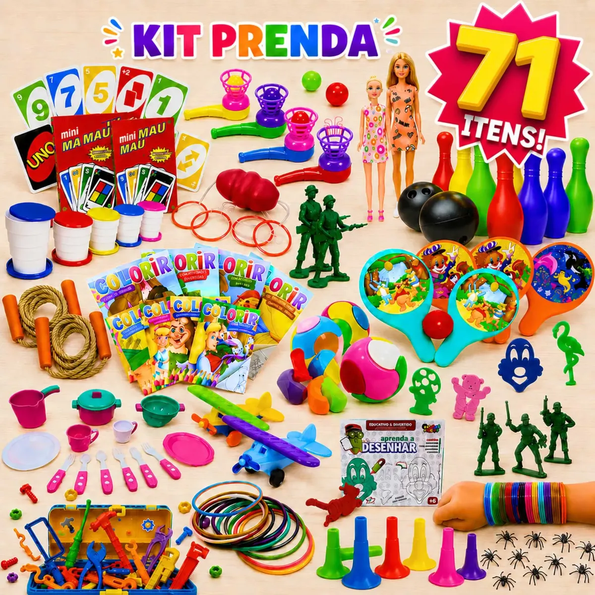 Kit Prenda Completo Festa Junina Brinde Brinquedo Pescaria