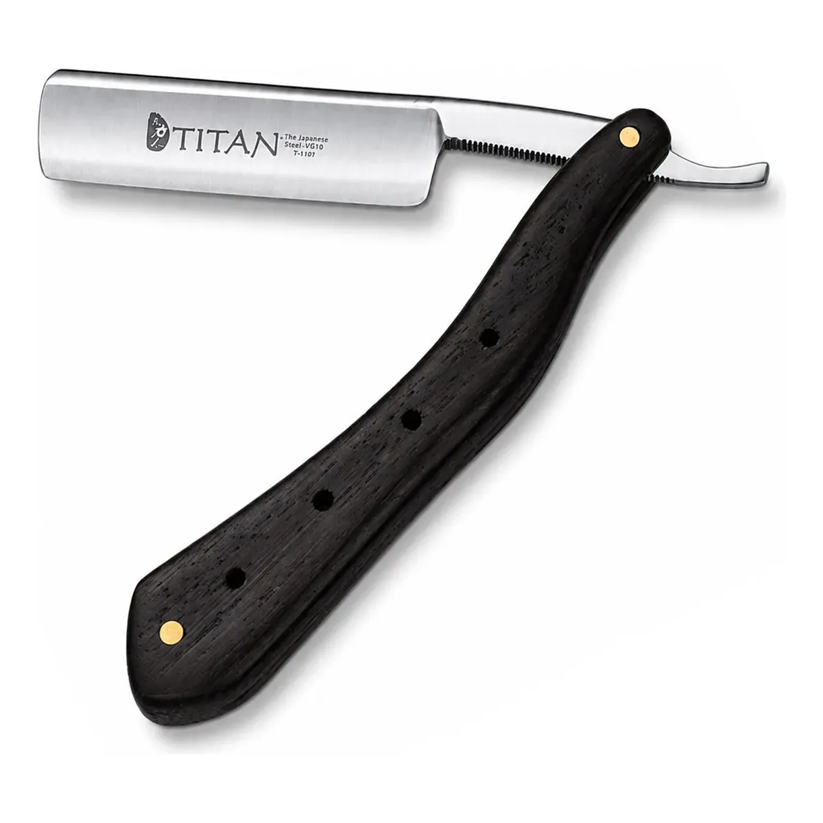 Navalha Clássica Titan Tw01 Black Wood Fio Fixo Reafiável