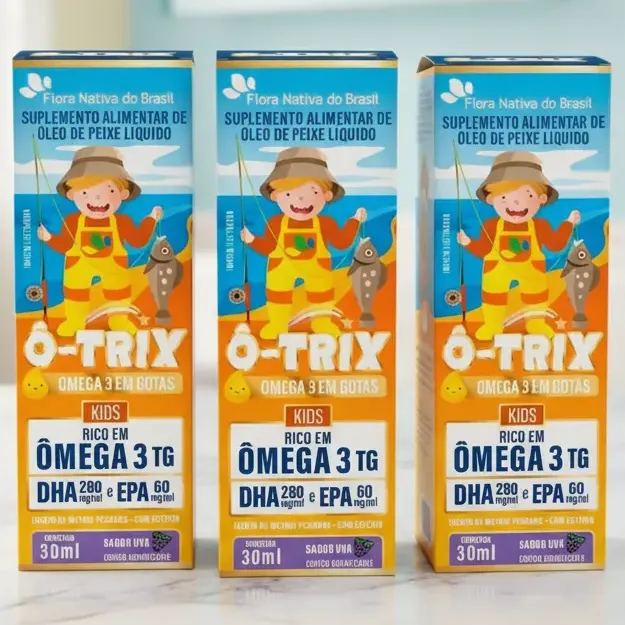 Kit 3 Ô-trix Ômega-3 Infantil Gotas Sabor Uva 30ml