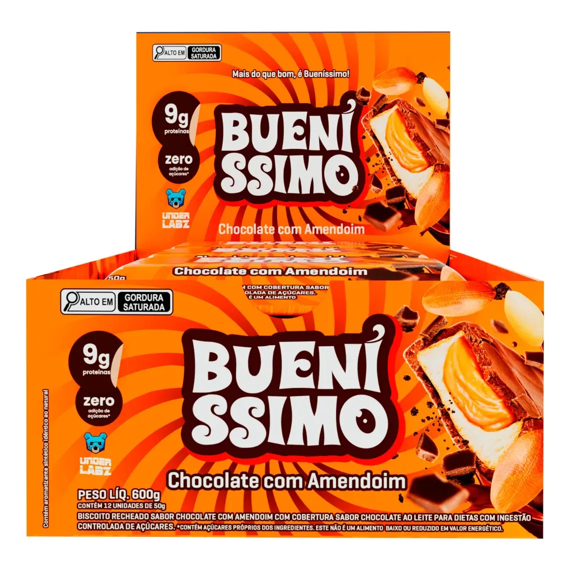 Barra De Proteína Bueníssimo Under Labz Whey Protein 12un