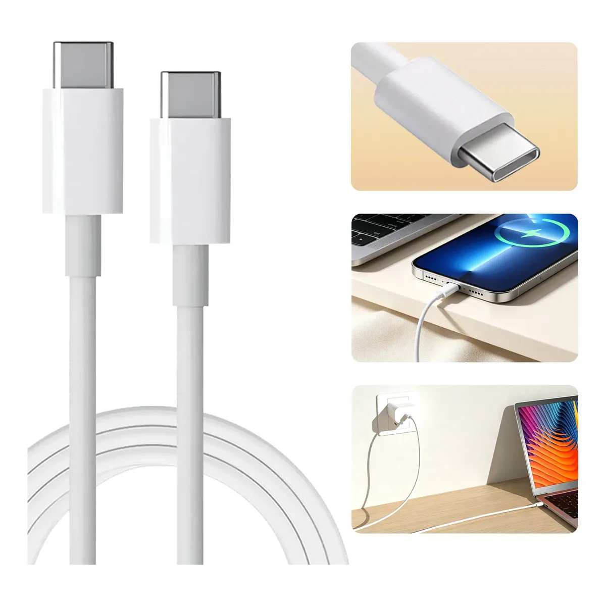 Cabo Carregador Turbo Tipoc Para Usb-c Compatível Com Iphone