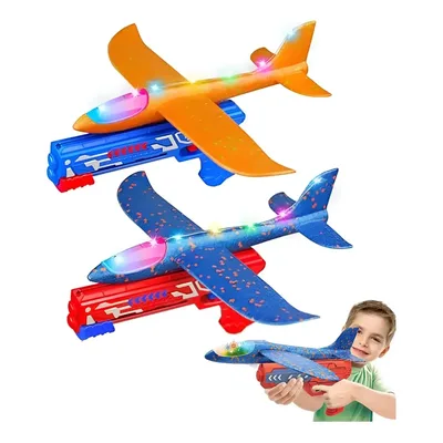 Avião Com Lançador Catapulta Planador Avião Pistola Luz Led