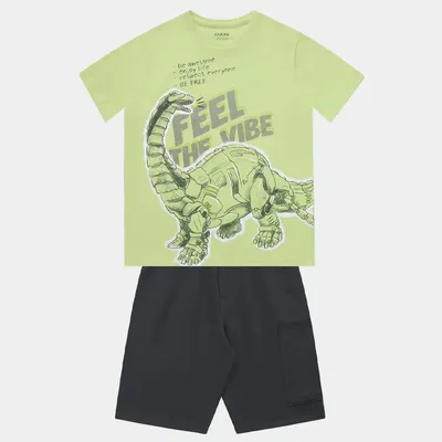 Conjunto Infantil Malha Dinossauro Fakini