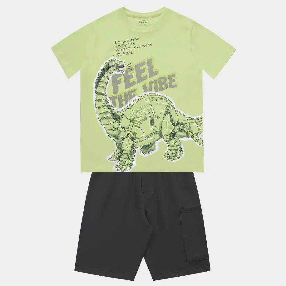 Conjunto Infantil Malha Dinossauro Fakini