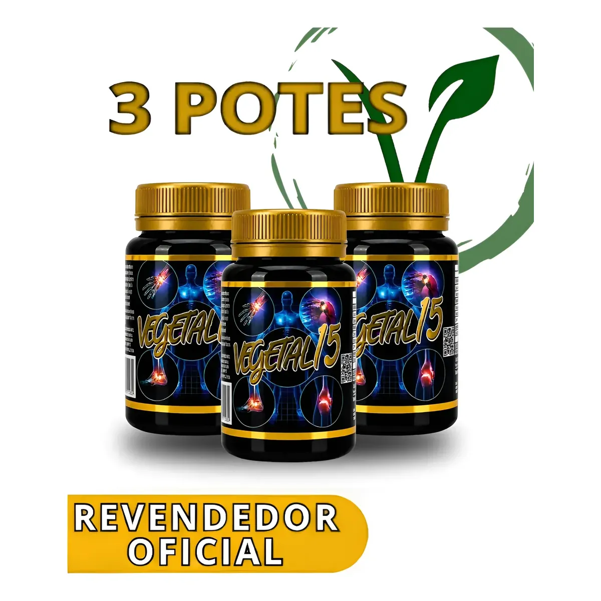 Kit 3 Vegetal 15 Original Natural Alívio Nova Embalagem