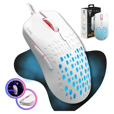 Mouse Gamer Branco Profissional Ultra Leve Slits V2 7200 Dpi