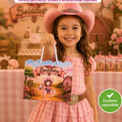 10 Sacolas Surpresa Boiadeira Lembrancinha Festa Infantil