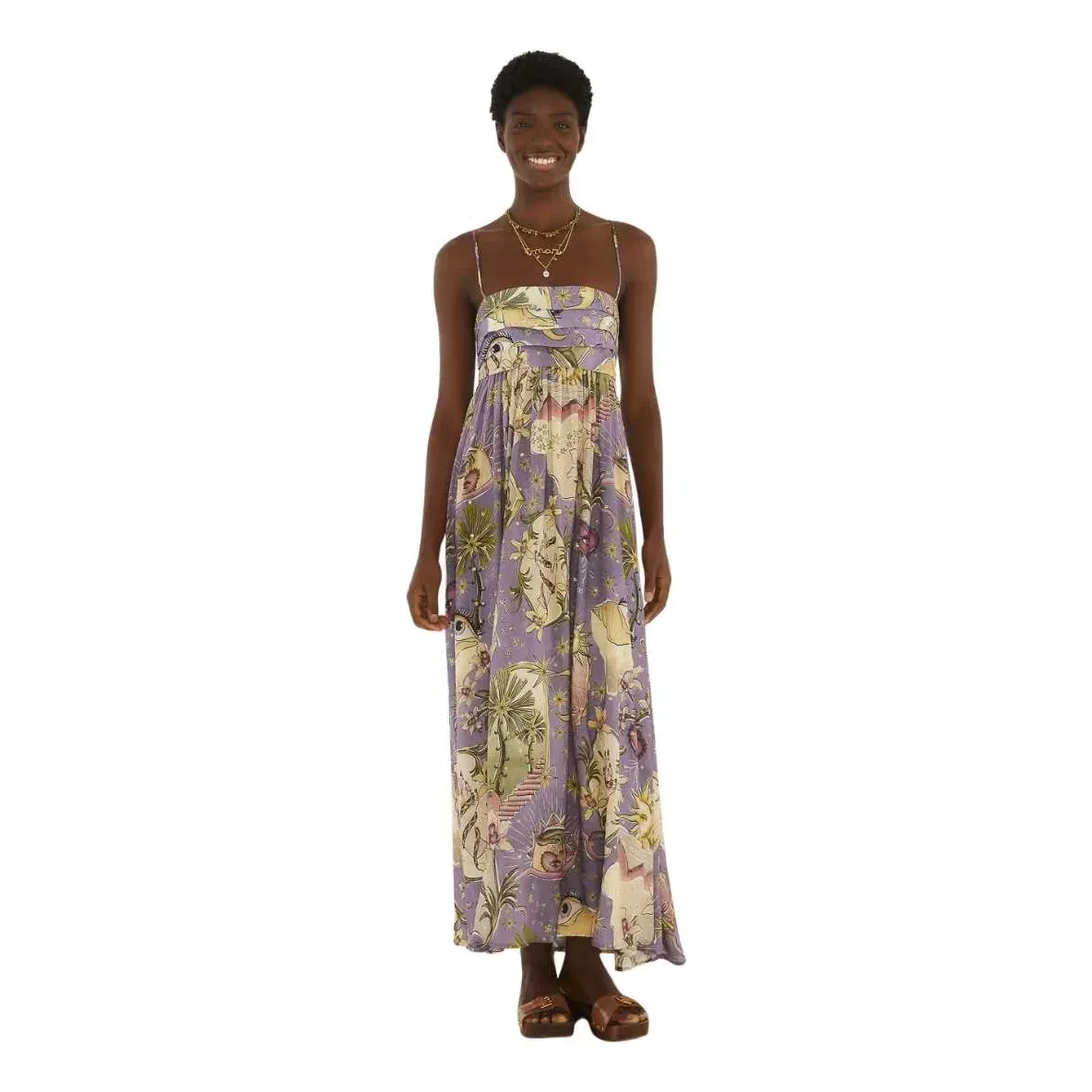 Vestido Farm Rio Longo Selva Mistica