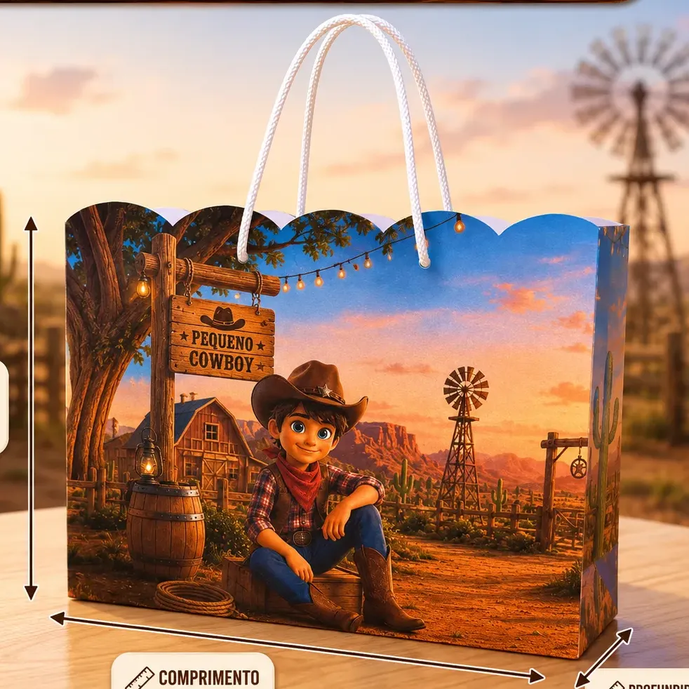 10 Sacolas Surpresa Cowboy Country Festa Infantil