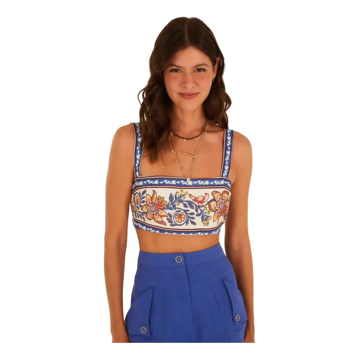 Blusa Top Farm Rio Double Estampado Luna