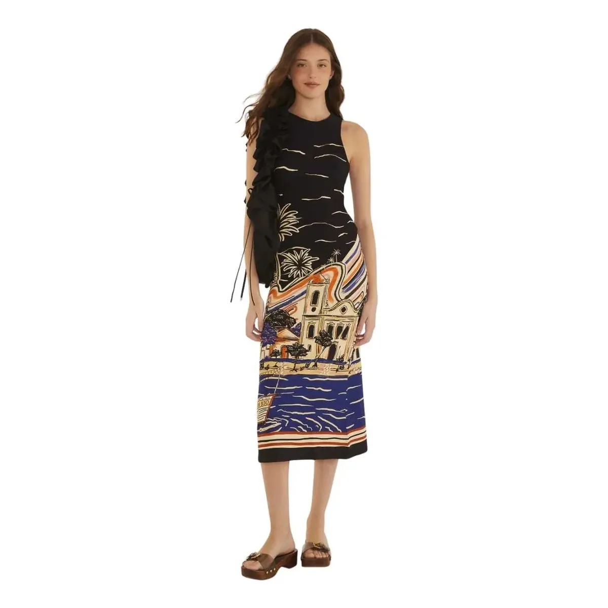 Vestido Farm Rio Midi Lenco Paraty