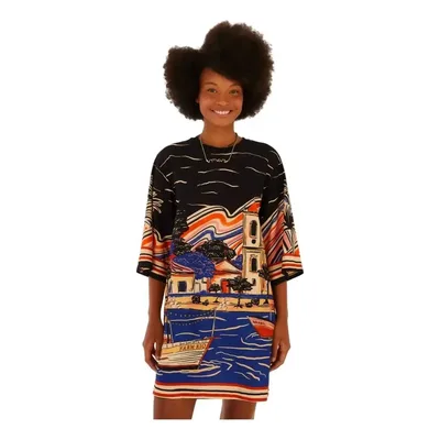 Vestido Farm Rio T-shirt Big Lenco Paraty