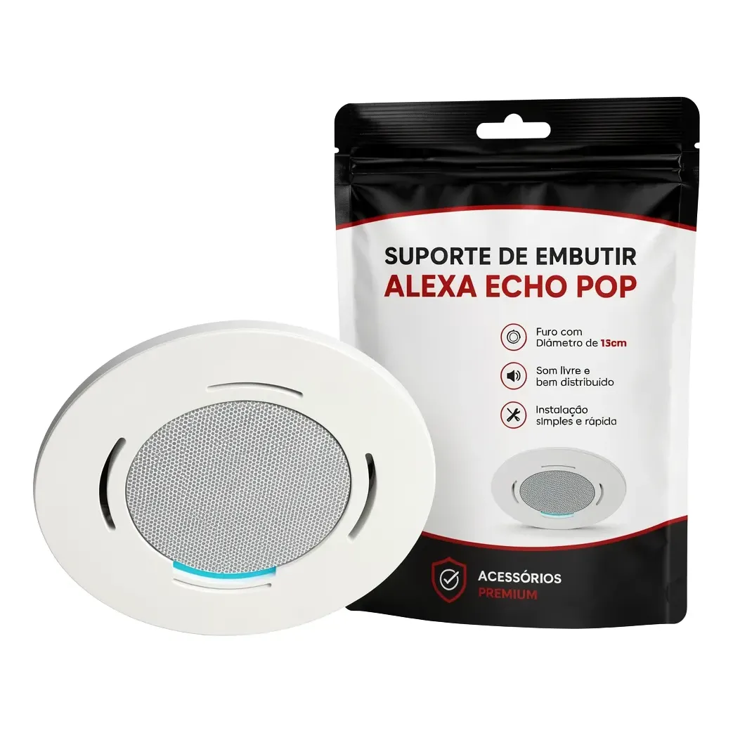 Suporte Para Echo Pop Embutir Teto Gesso Redondo Alexa Pop