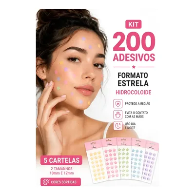 200 Adesivos Secativos Para Espinhas Estrelinha Hidrocoloide