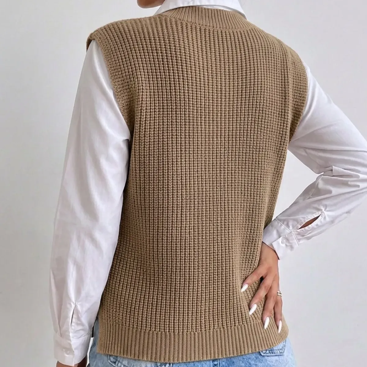 Colete Blusa Tricô Feminina Moda Outono Inverno Blogueira