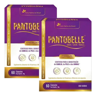 Kit 2 Pantobelle Saúde Cabelos E Pele 60 Caps Flora Nativa