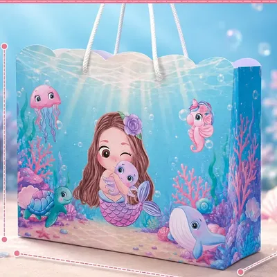 10 Sacolas Surpresa Sereia Festa Infantil Lembrancinha