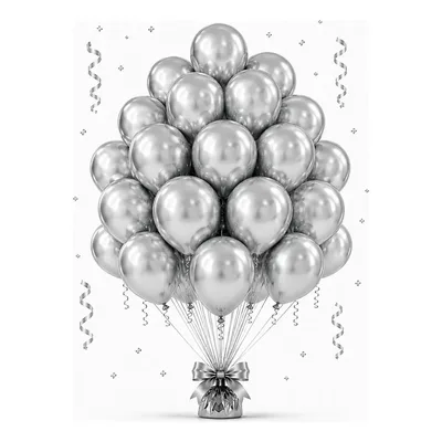 Kit 50 Un Balão Metalizado Bexiga Brilhante Cromado Festa
