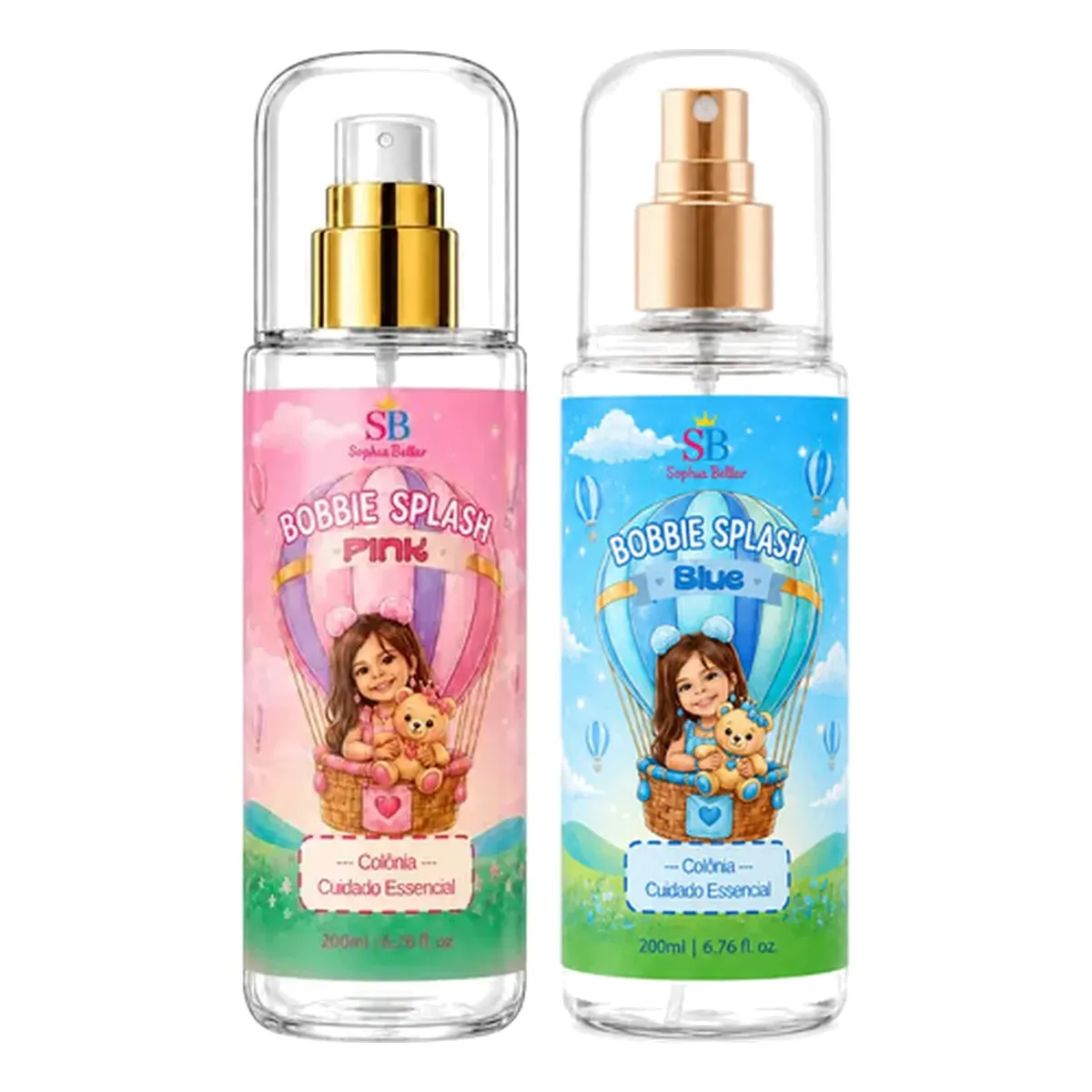 Kit 2 Body Splash Sofia Bellar Pink E Blue 200ml Colônia