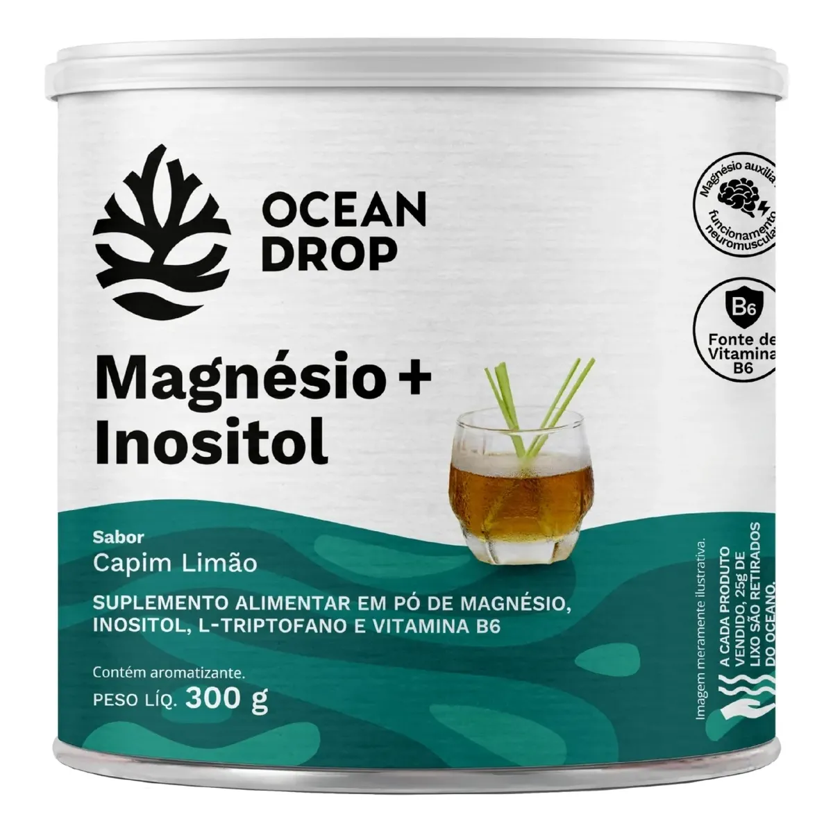 Magnésio Inositol Ocean Drop Capim Limão 300g Vitamina B6