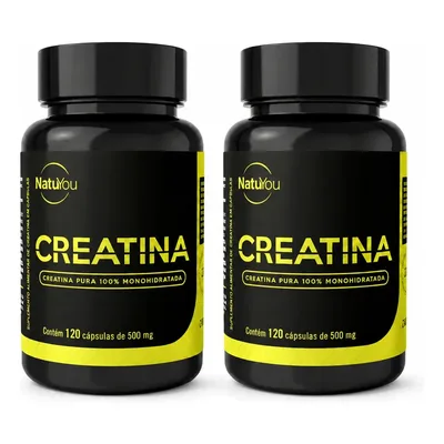 Kit 2 Creatina Monohidratada 120 Cápsulas 100% Pura Natuyou