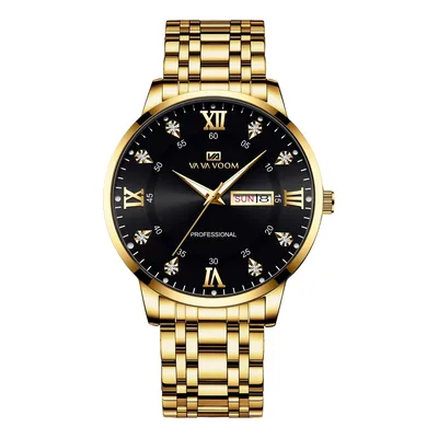 Relógio Masculino Vavavoom Aço Inox Calendário Duplo 3atm
