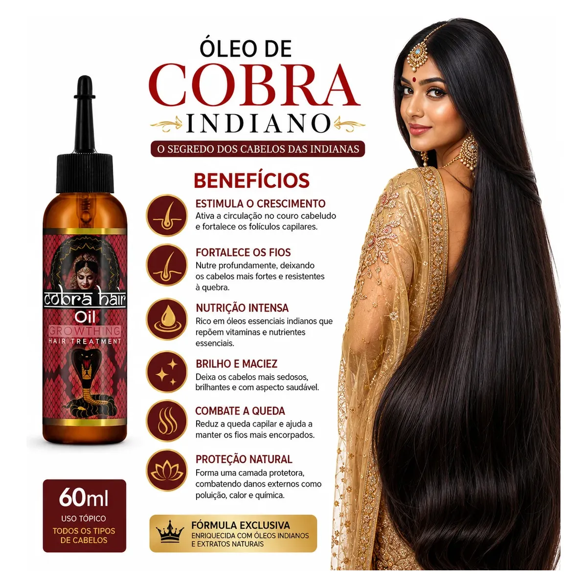 Óleo Capilar Reconstrutor Tradição Milenar Indiana 60ml
