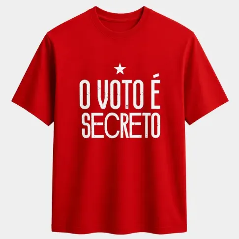 Camiseta Lula Vermelha Voto É Secreto Eleição Petista Voto