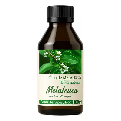 01 Óleo Essencial De Melaleuca De 100ml Extra Forte Micose