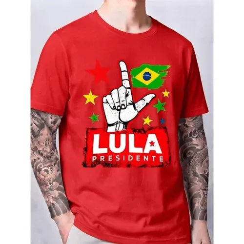 Camiseta Camisa Lula Presidente Blusa Pt Vermelha Branca