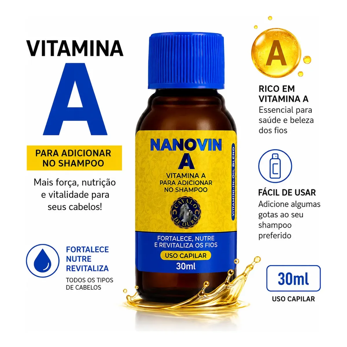 Vitamina A 30ml Adicionar No Shampoo Antiqueda Estimulante