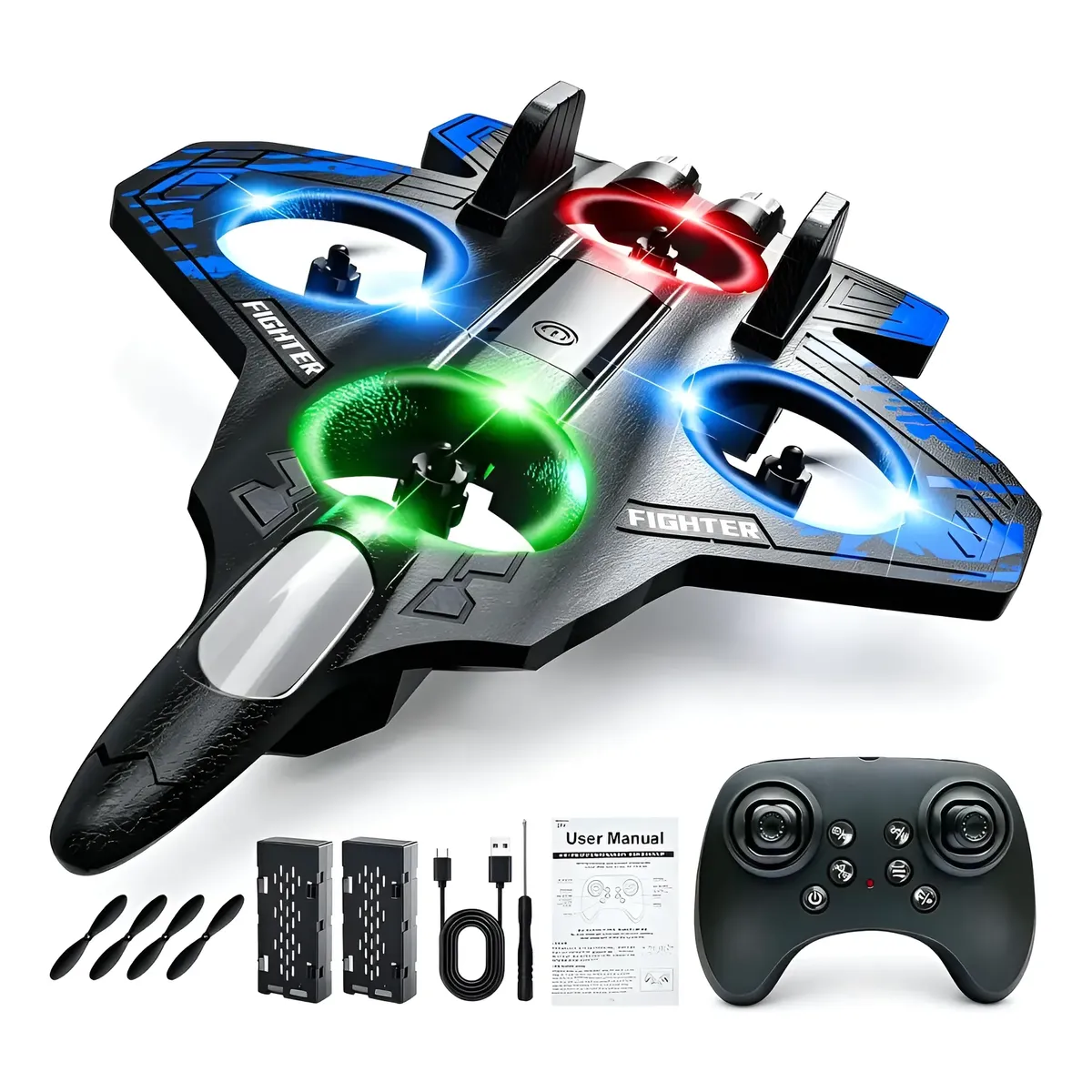 Avião Drone Combat Aircraft Controle Remoto Brinquedo Crianç